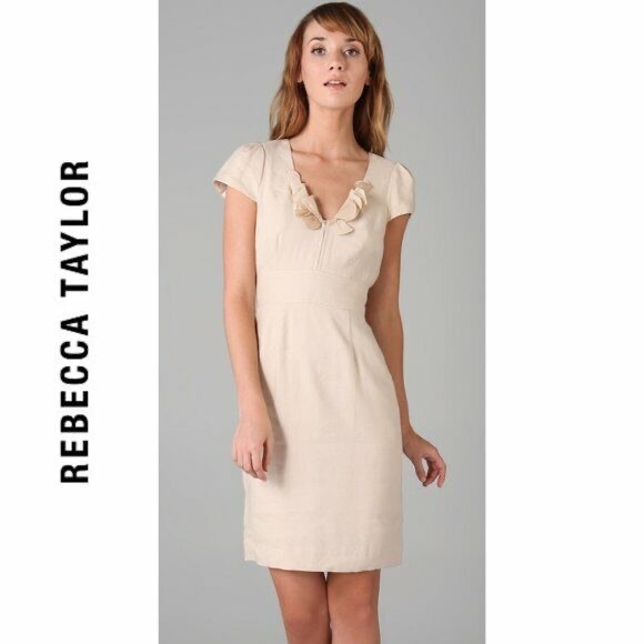 Rebecca Taylor linen silk essential twill sheath dress size S - Picture 1 of 10